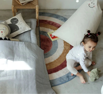 Modern Fluffy Rainbow Mat for Kids' Rooms