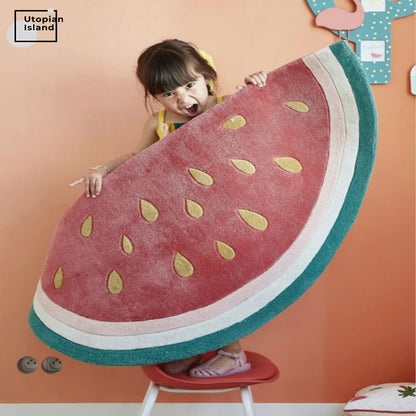 Modern Fluffy Rainbow Mat for Kids' Rooms
