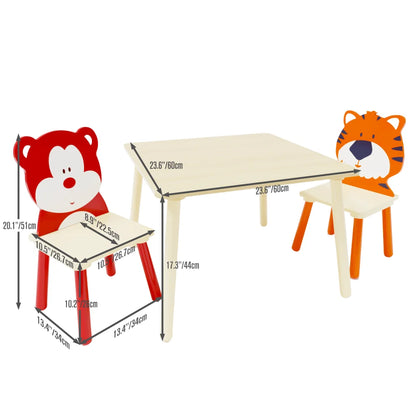 Bear & Tiger Toddler Table and Chair Set