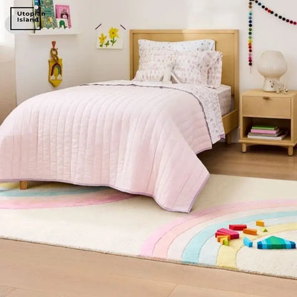 Rainbow Plush Kids’ Carpet for Living Room
