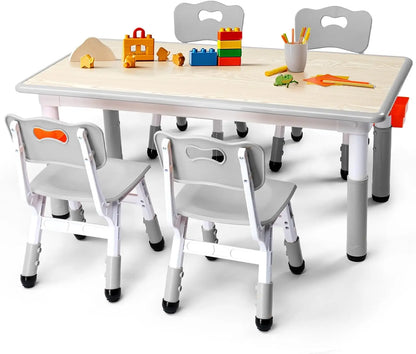 GrowSmart Adjustable Kids Table & 4 Chair Set