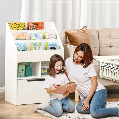 White Children's Bookcase with Drawer