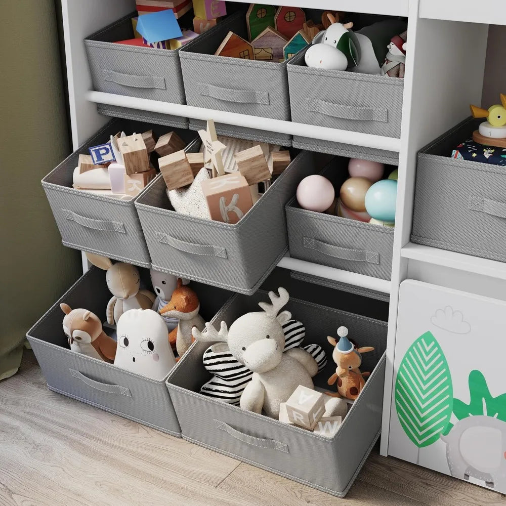 Fabric Bin Toy Bookshelf and Storage Cabinet