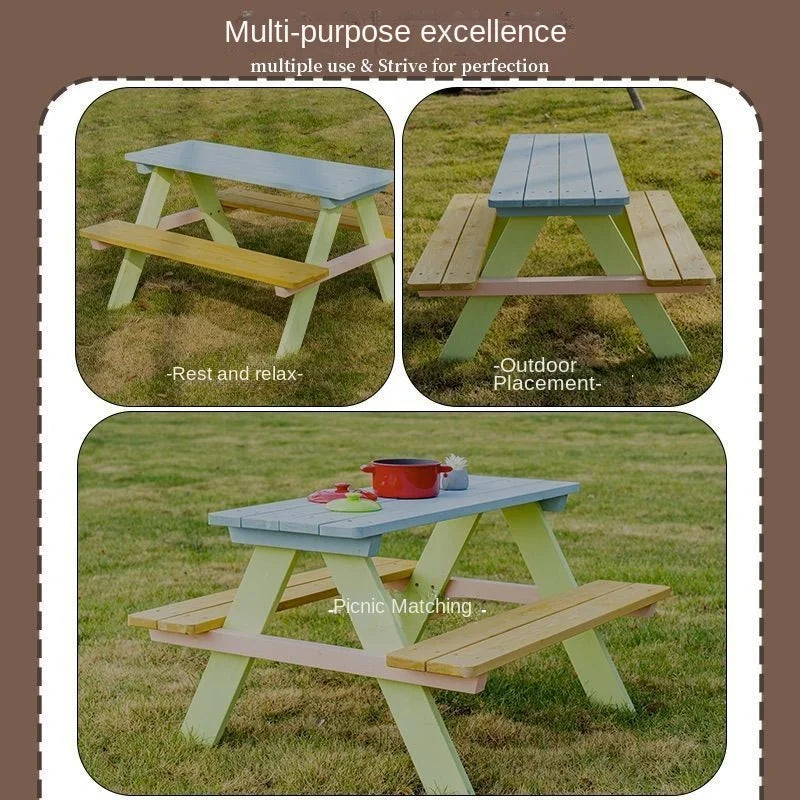 Kids' Solid Wood Picnic Table Set