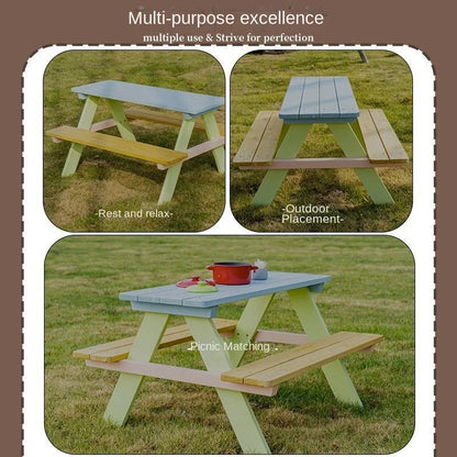 Kids' Solid Wood Picnic Table Set