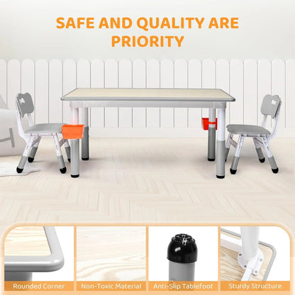 GrowSmart Adjustable Kids Table & 4 Chair Set