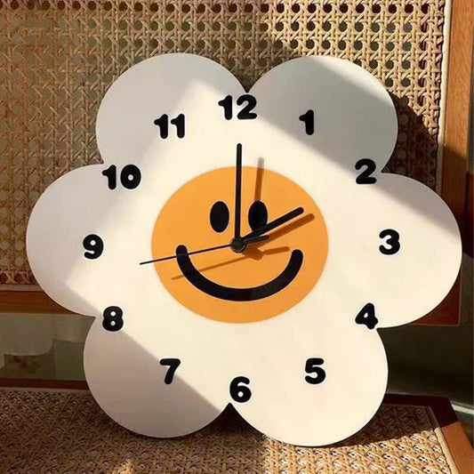 Smiley Flower Shape Digital Wall Clock