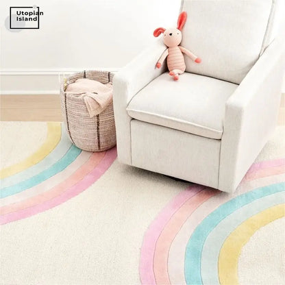 Rainbow Plush Kids’ Carpet for Living Room