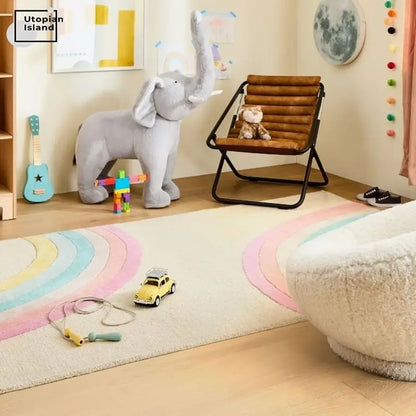 Rainbow Plush Kids’ Carpet for Living Room